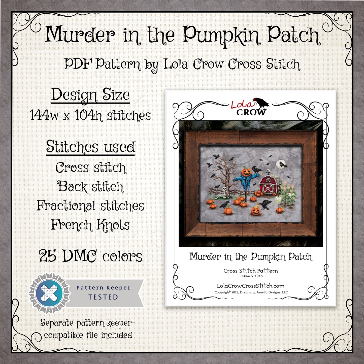 Murder in the Pumpkin Patch - Digital PDF Cross Stitch Pattern
