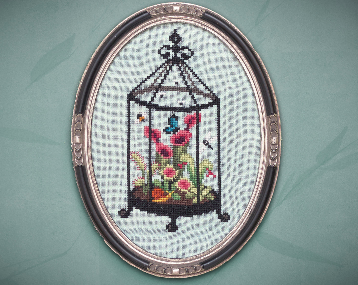 Carnivorous Terrarium - Digital PDF Cross Stitch Pattern