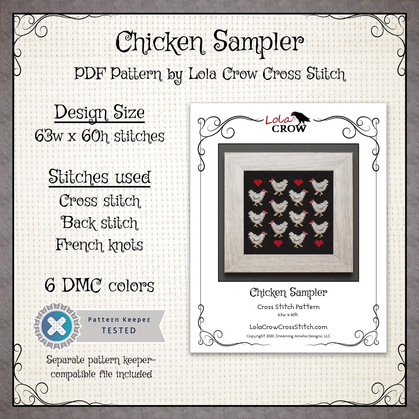Chicken Sampler - Digital PDF Cross Stitch Pattern