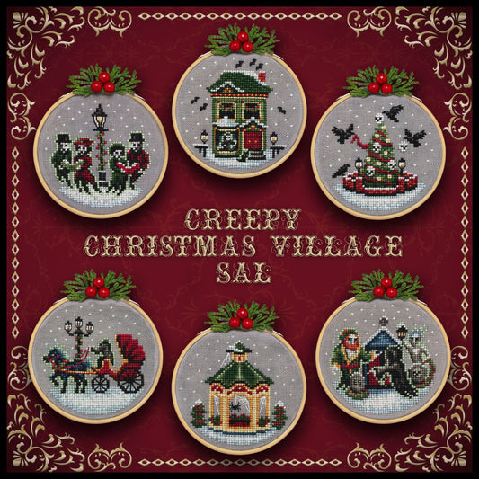 Creepy Christmas Village Ornament Stitch Along - Digital PDF Cross Stitch Pattern