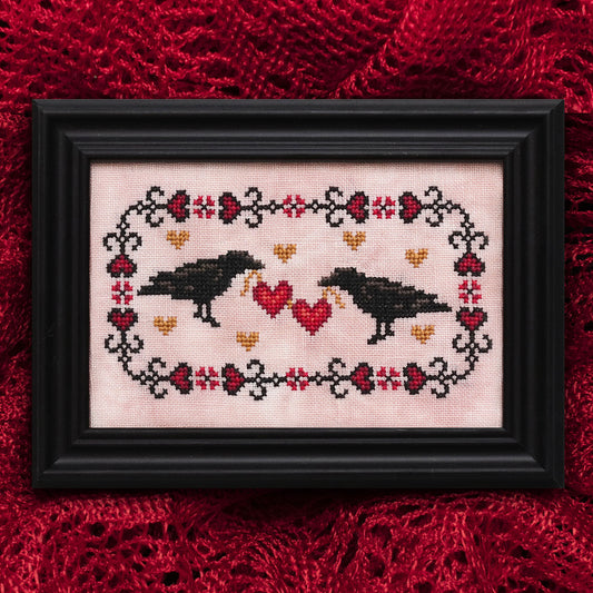 Crows in Love - Digital PDF Cross Stitch Pattern