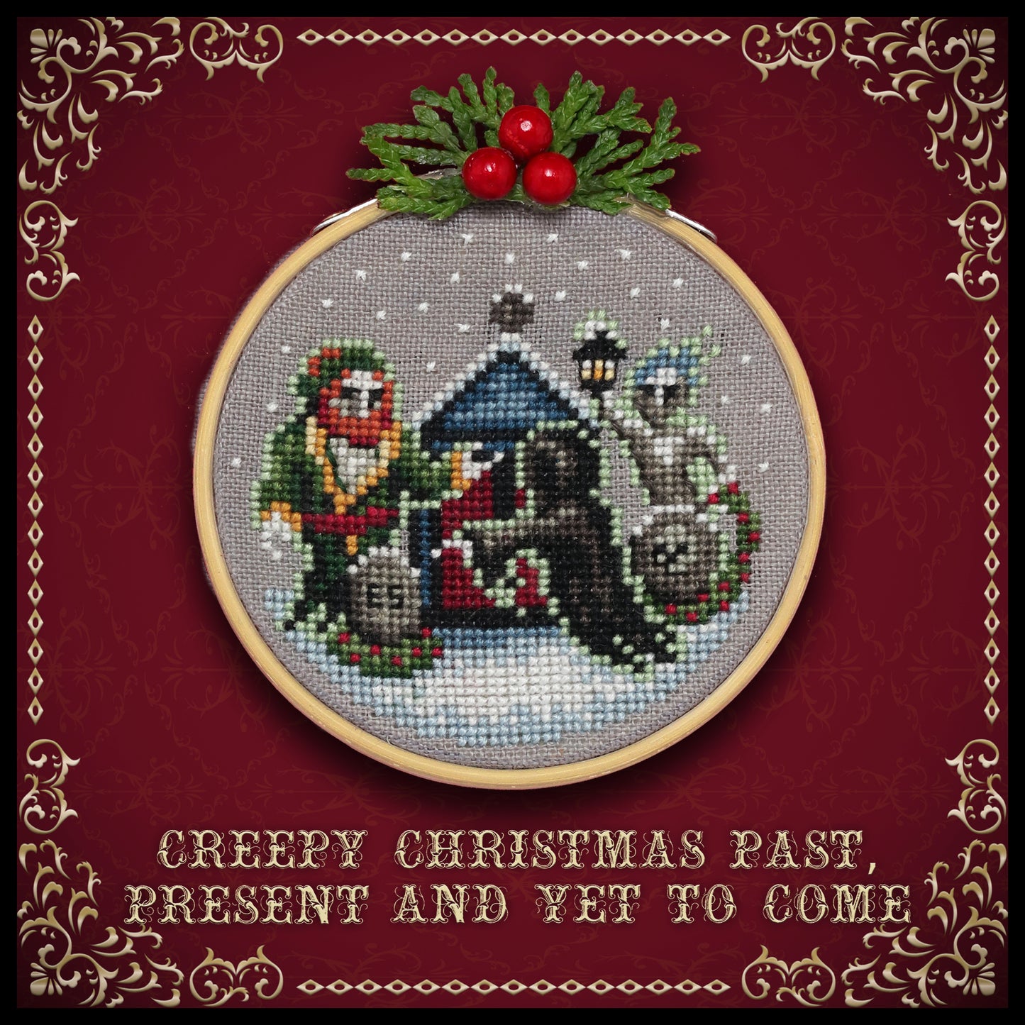 Creepy Christmas Village Ornament Stitch Along - Digital PDF Cross Stitch Pattern