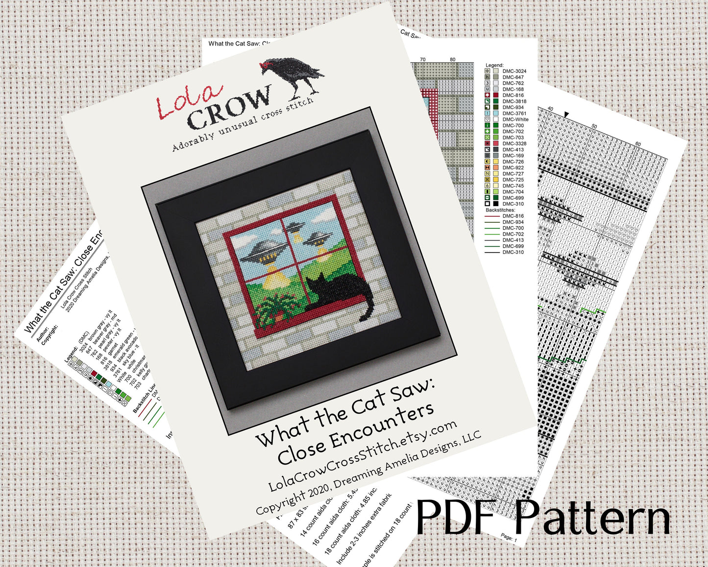 What the Cat Saw: Close Encounters - Digital PDF Cross Stitch Pattern