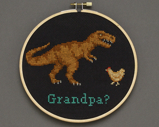 Chicken Grandpa - Digital PDF Cross Stitch Pattern