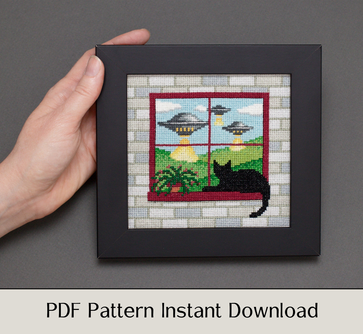 What the Cat Saw: Close Encounters - Digital PDF Cross Stitch Pattern
