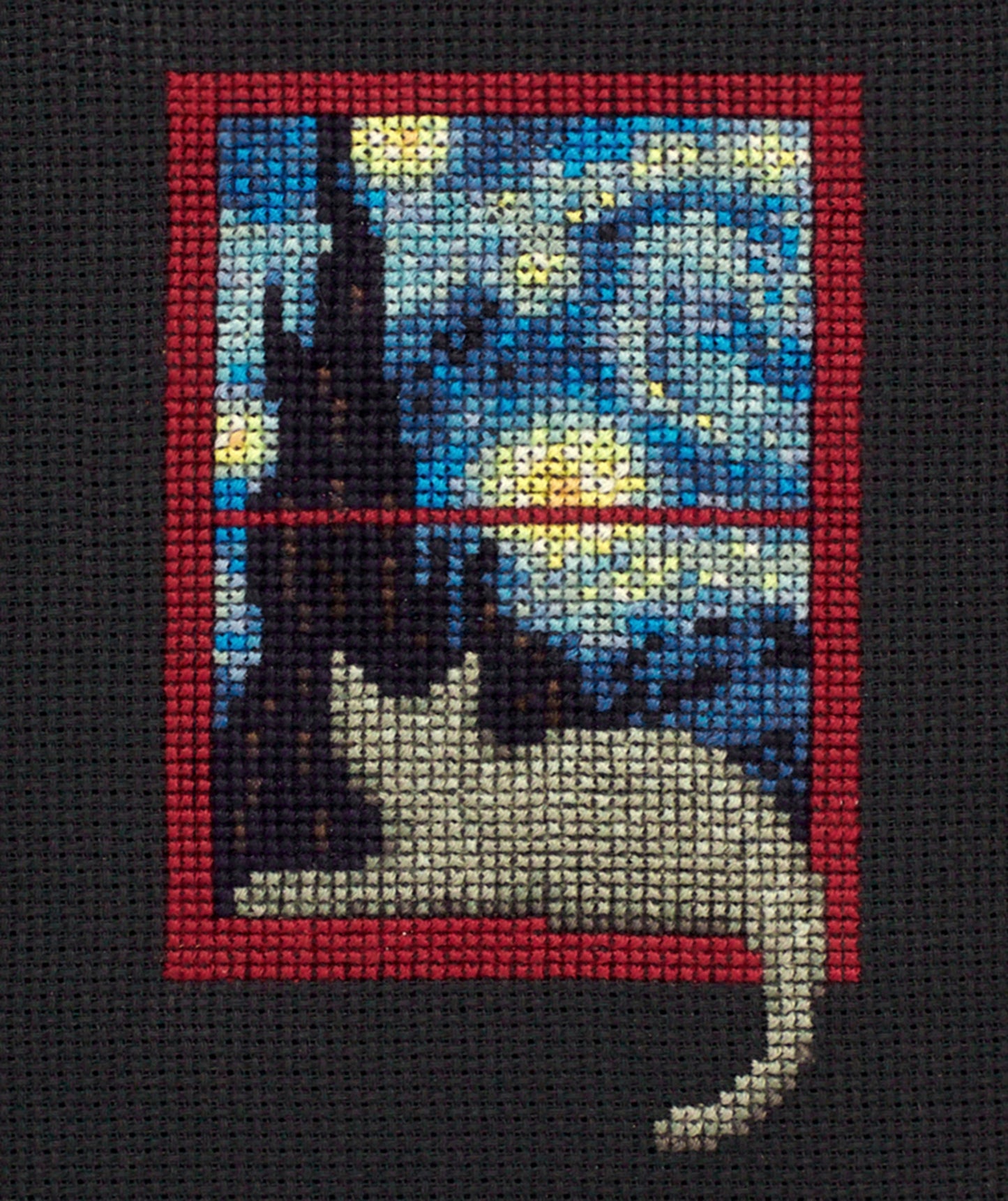 Starry Cat Night - Digital PDF Cross Stitch Pattern