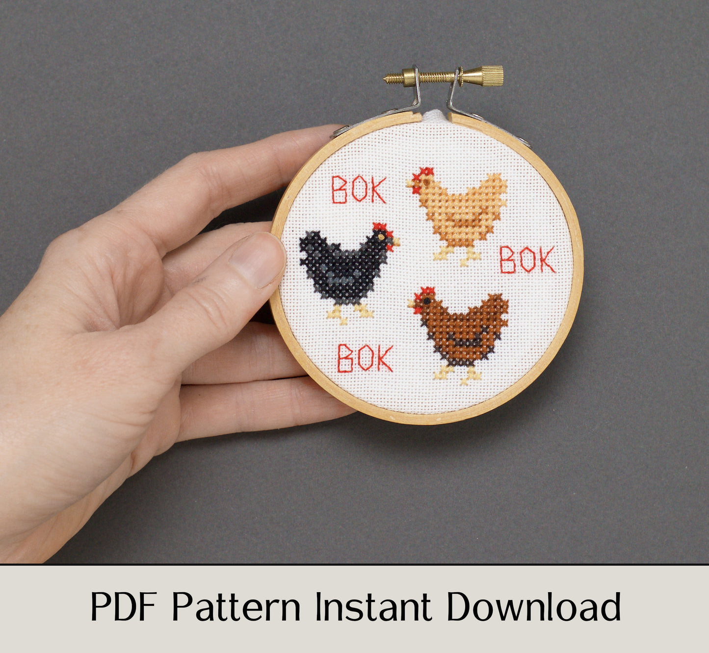 Bok, Bok, Bok - Digital PDF Cross Stitch Pattern