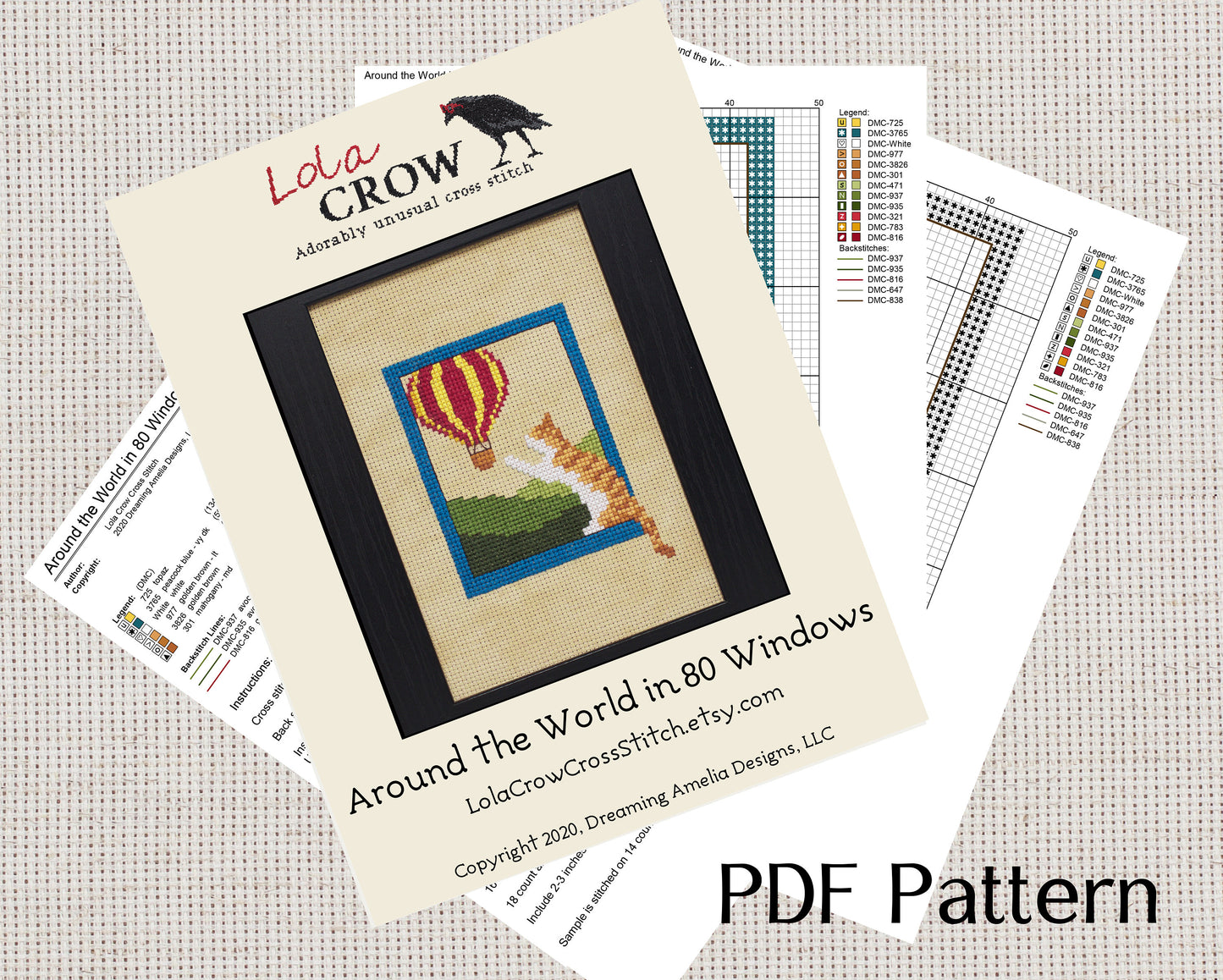Around the World in 80 Windows - Digital PDF Cross Stitch Pattern