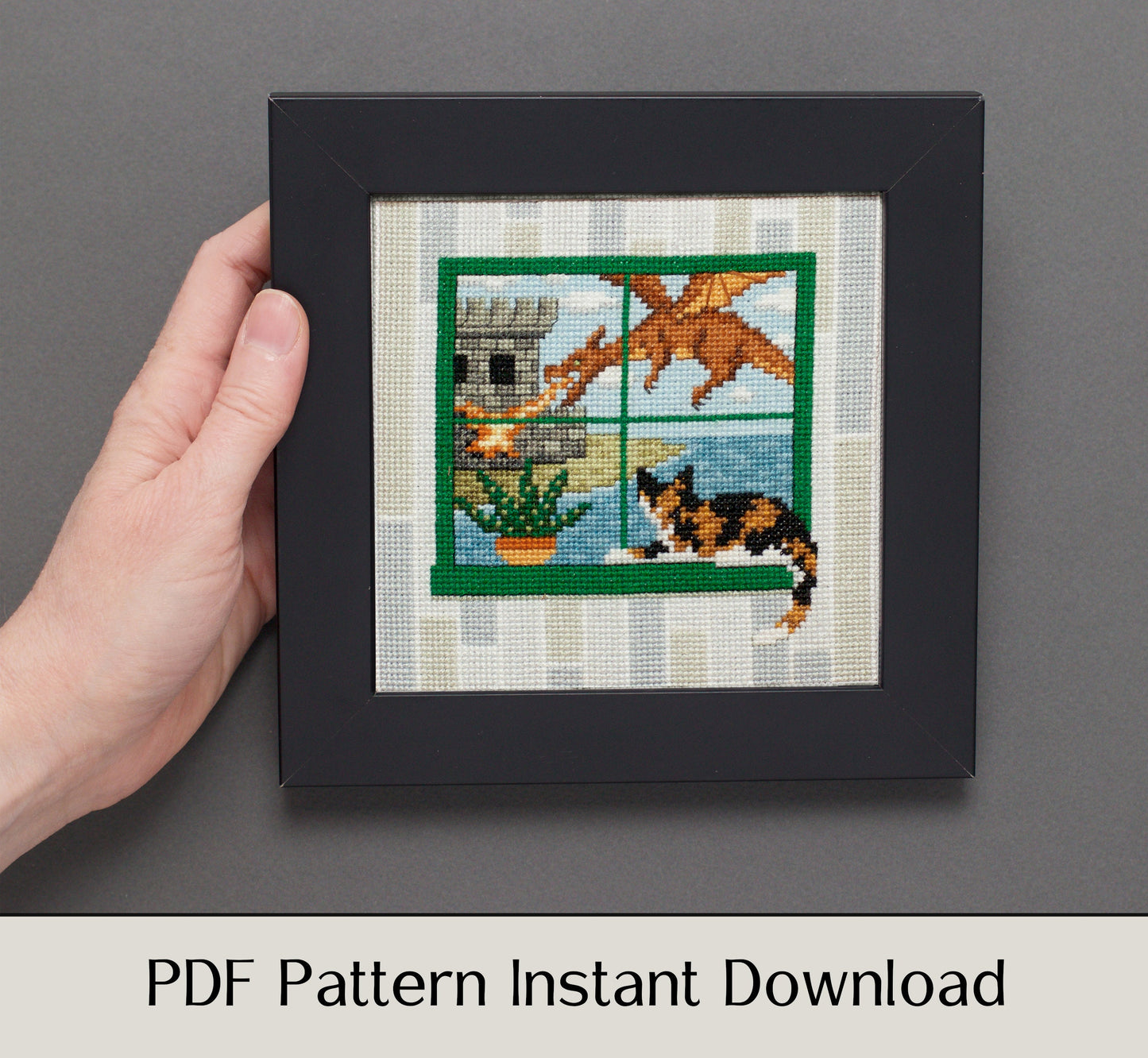 What the Cat Saw: Flight of Dragons - Digital PDF Cross Stitch Pattern