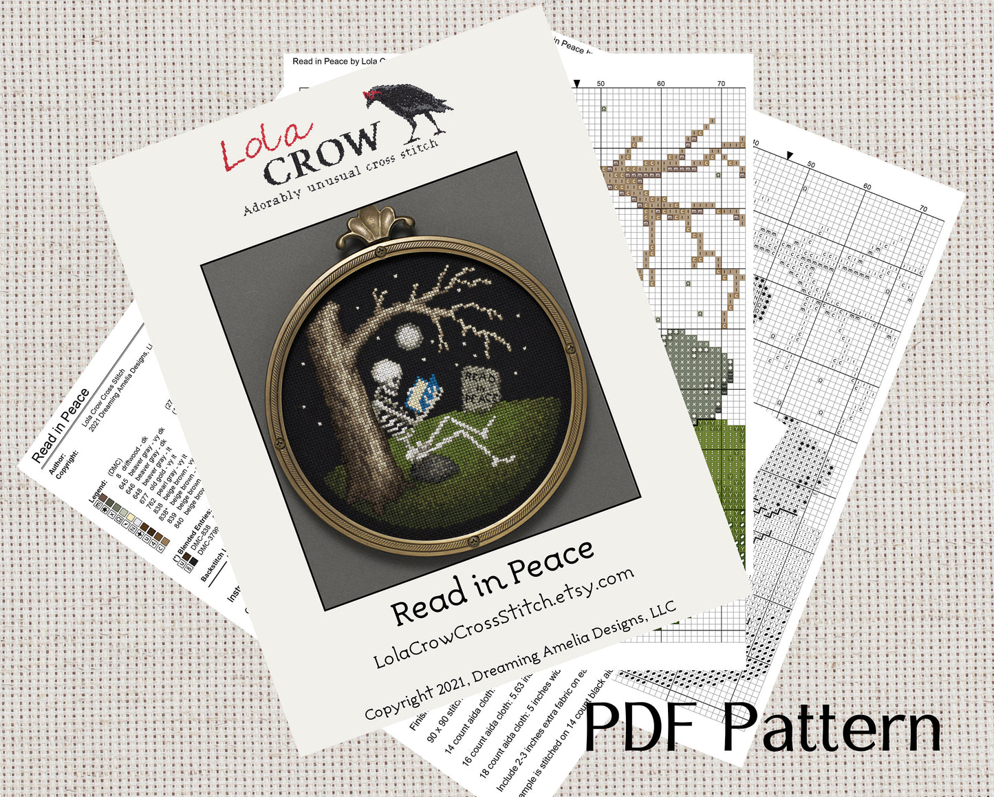 Read in Peace - Digital PDF Cross Stitch Pattern