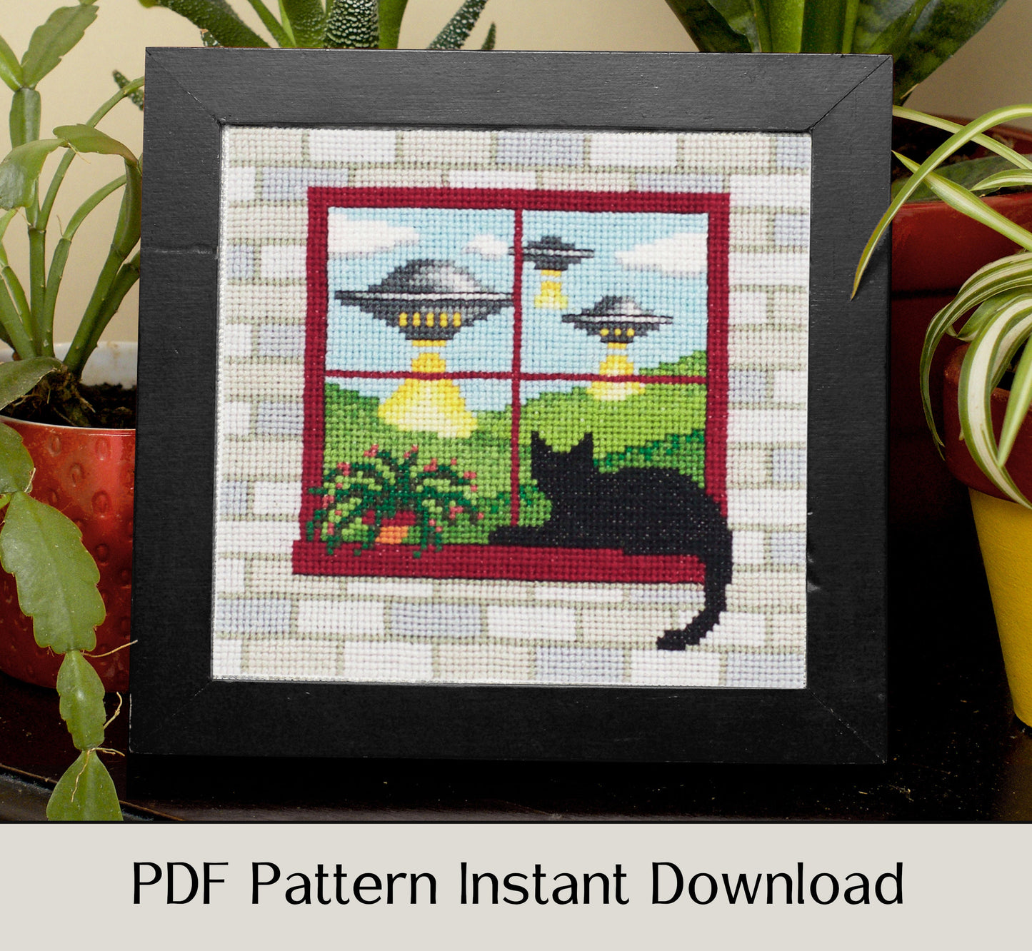 What the Cat Saw: Close Encounters - Digital PDF Cross Stitch Pattern