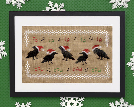 Fa La La Caw Caw - Digital PDF Cross Stitch Pattern