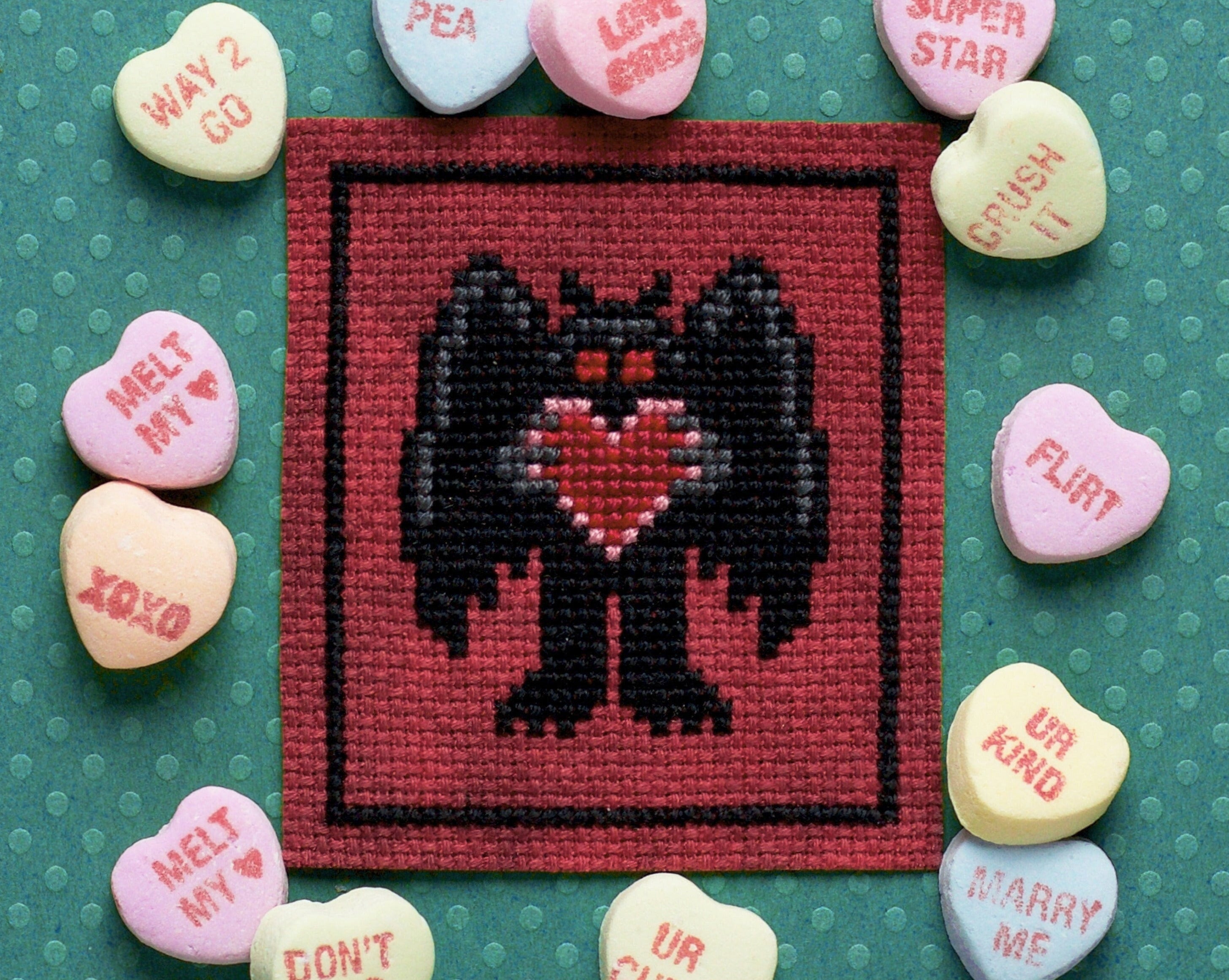 Mothy Valentine - Digital PDF Cross Stitch Pattern – Lola Crow