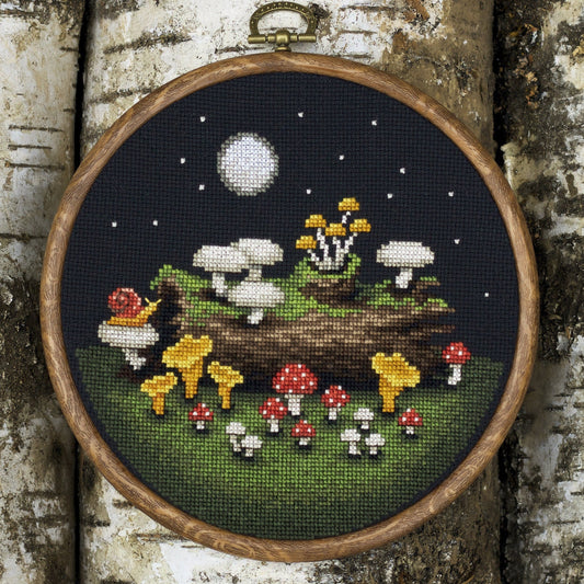 Moonlight Mushrooms - Digital PDF Cross Stitch Pattern