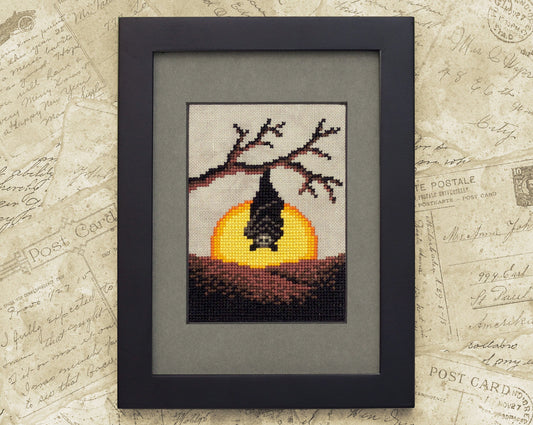 Sunset Fruit Bat - Digital PDF Cross Stitch Pattern