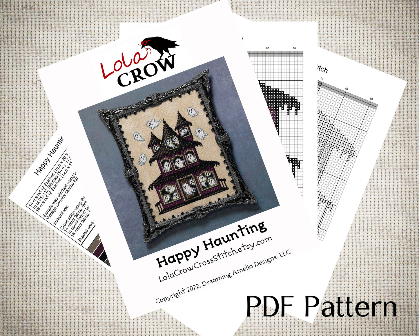 Happy Haunting - Digital PDF Cross Stitch Pattern