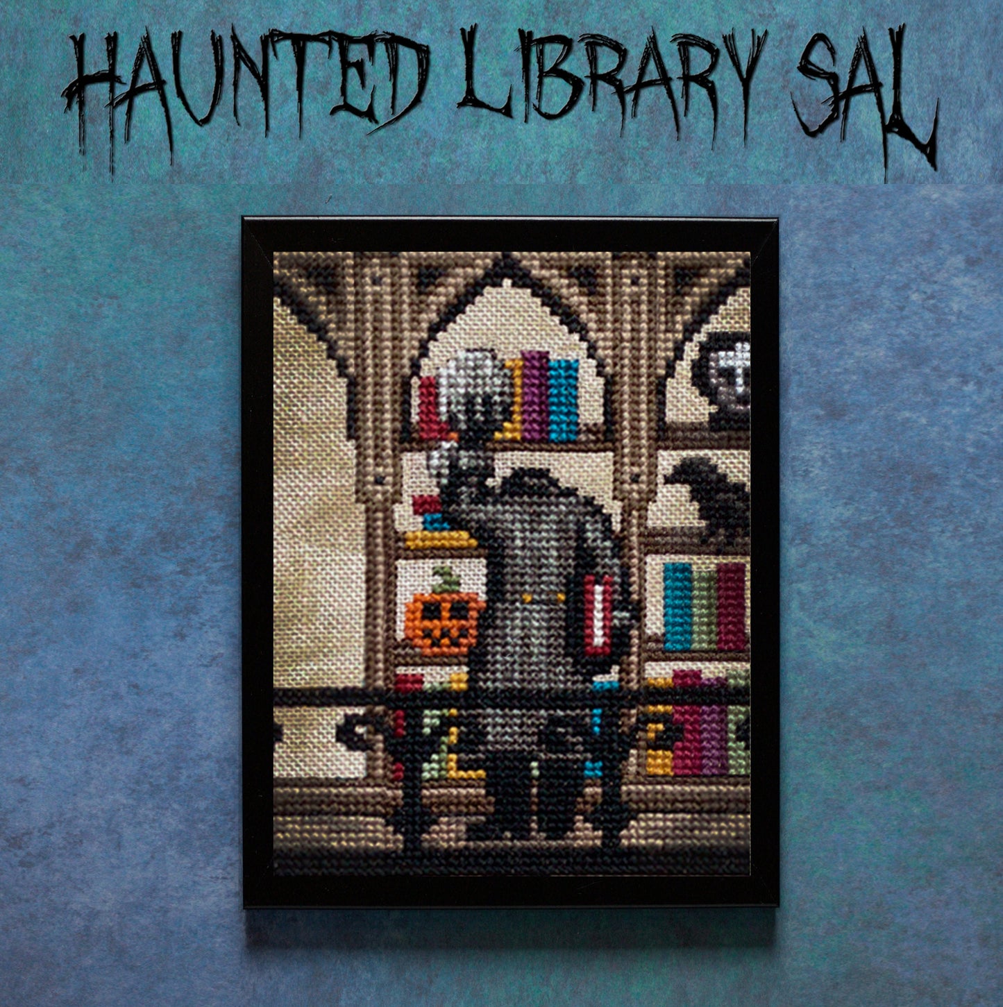 The Haunted Library - Digital PDF Cross Stitch Pattern