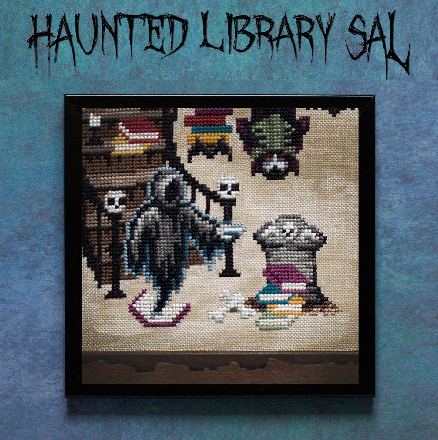 The Haunted Library - Digital PDF Cross Stitch Pattern