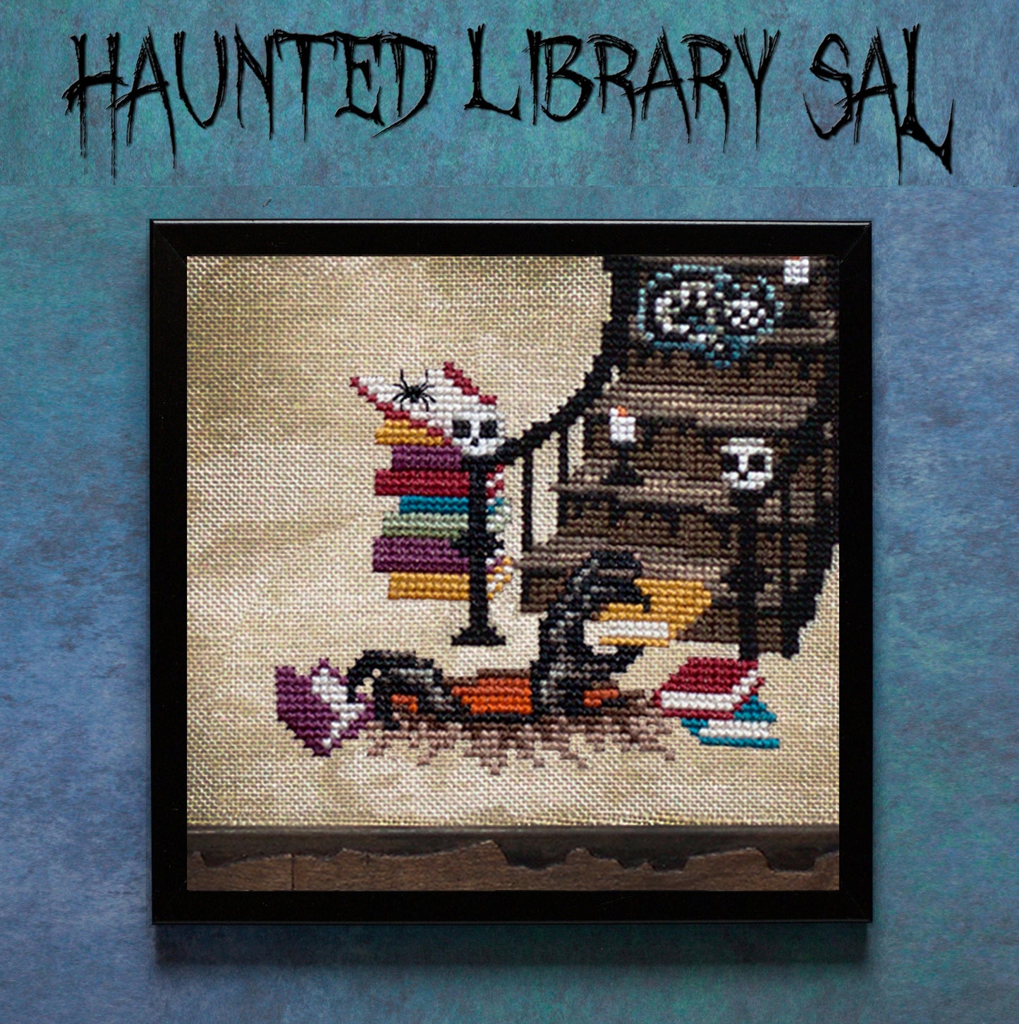 The Haunted Library - Digital PDF Cross Stitch Pattern