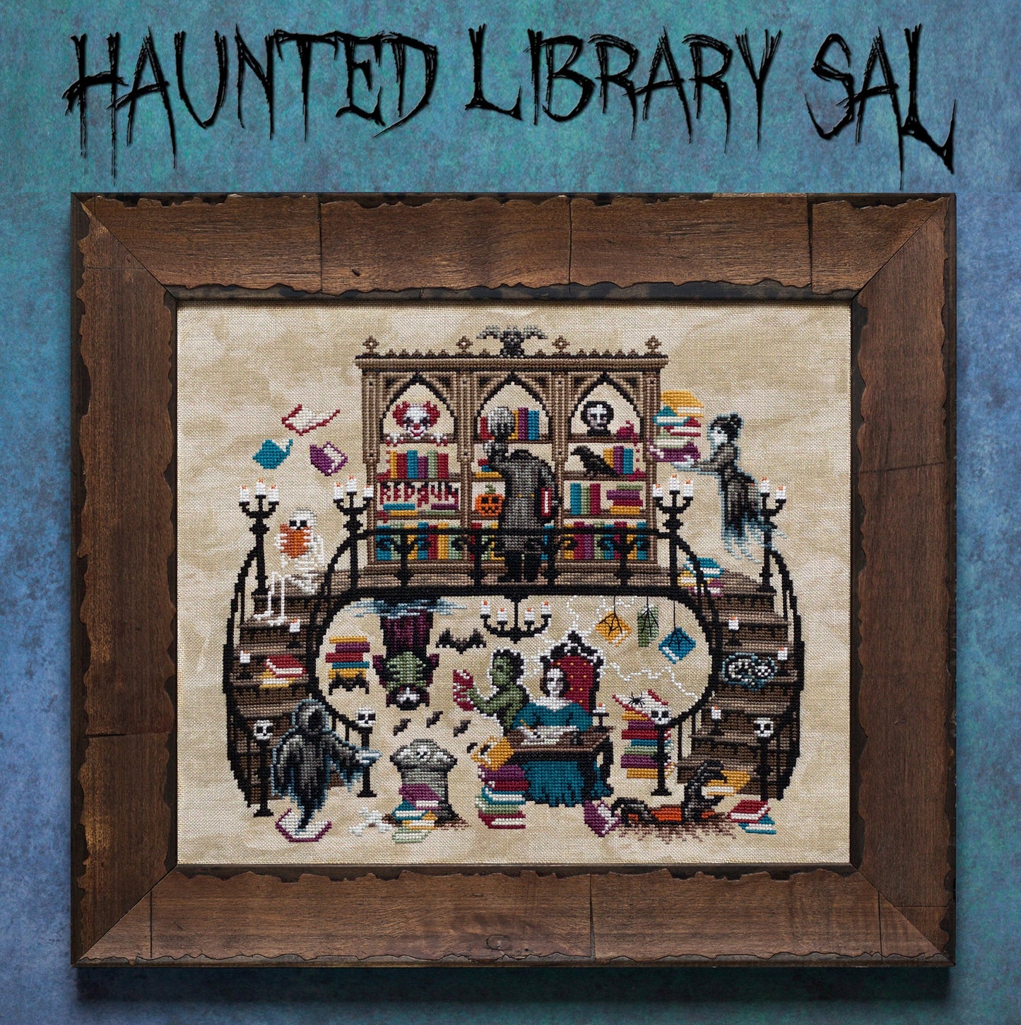 The Haunted Library - Digital PDF Cross Stitch Pattern