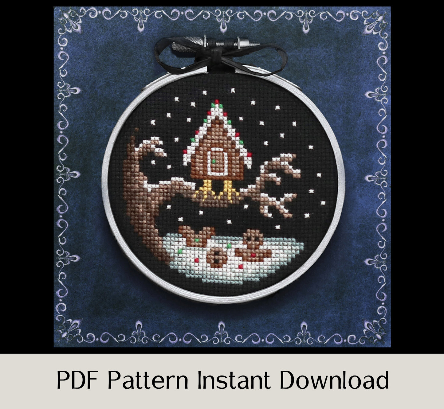 Christmas After Midnight Ornaments - Digital PDF Cross Stitch Pattern