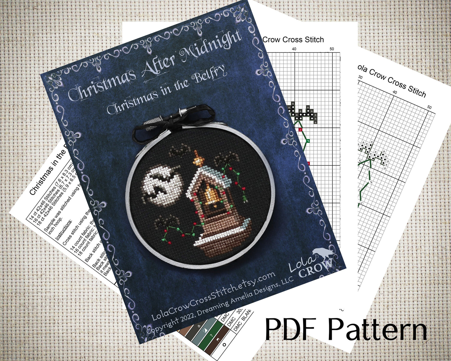 Christmas After Midnight Ornaments - Digital PDF Cross Stitch Pattern