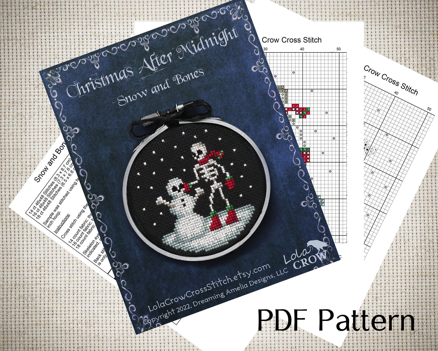 Christmas After Midnight Ornaments - Digital PDF Cross Stitch Pattern