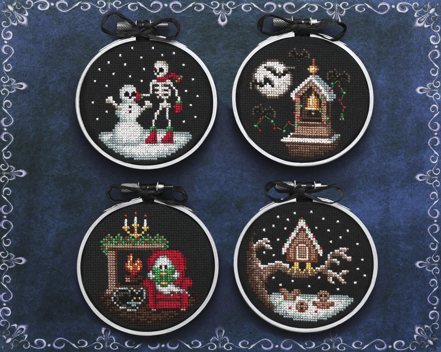 Christmas After Midnight Ornaments - Digital PDF Cross Stitch Pattern