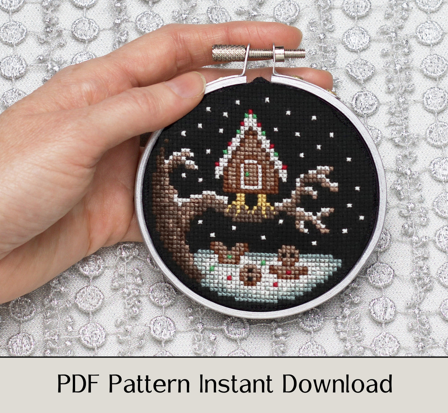 Baba Yaga's Gingerbread Hut - Digital PDF Cross Stitch Pattern