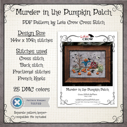 Murder in the Pumpkin Patch - Digital PDF Cross Stitch Pattern