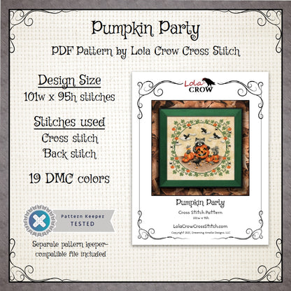 Pumpkin Party - Digital PDF Cross Stitch Pattern