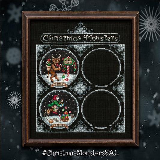 Christmas Monsters Ornament Stitch Along - Digital PDF Cross Stitch Pattern