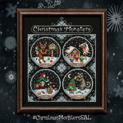 Christmas Monsters Ornament Set - Digital PDF Cross Stitch Pattern