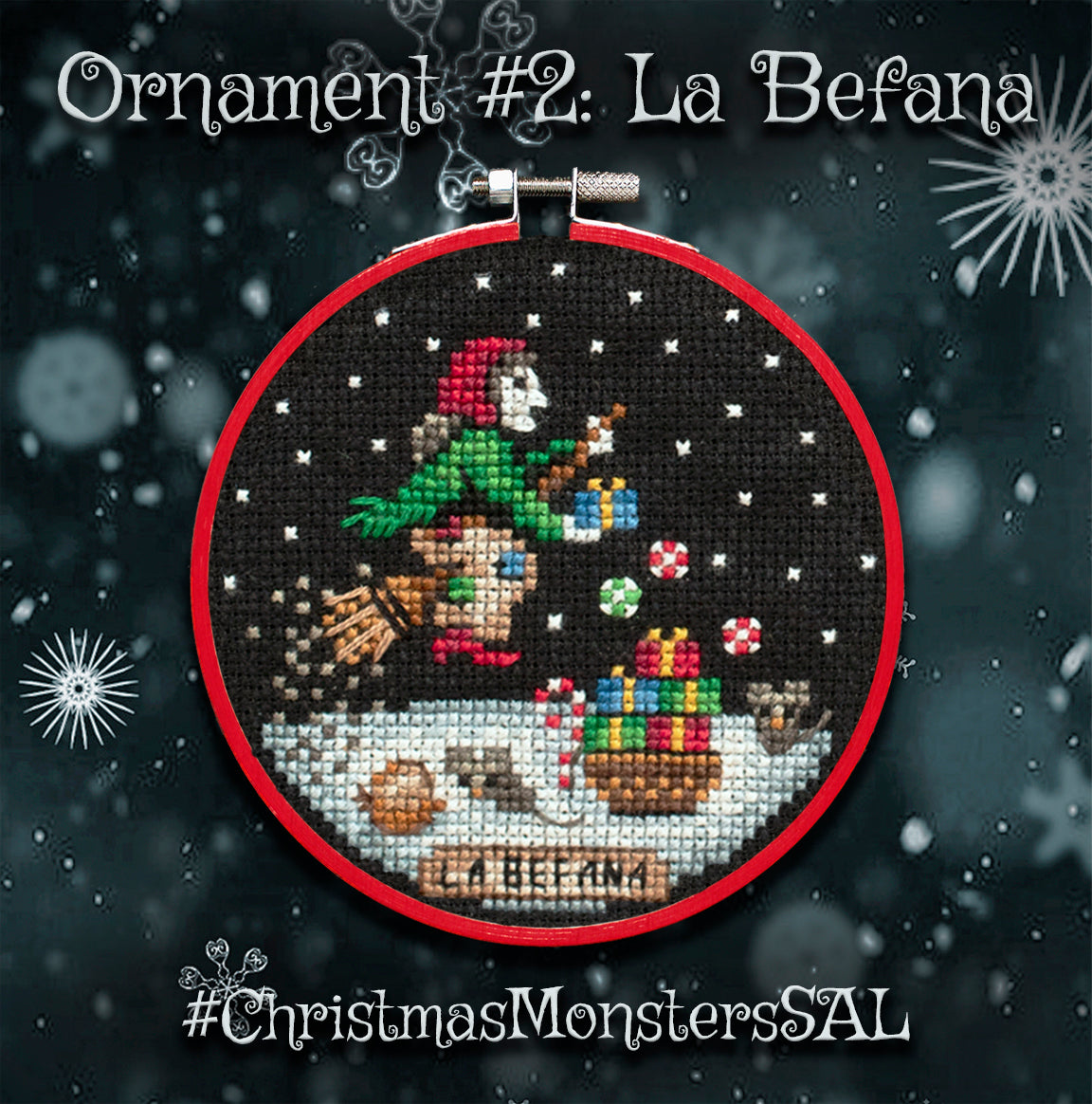 Christmas Monsters Ornament Stitch Along - Digital PDF Cross Stitch Pattern