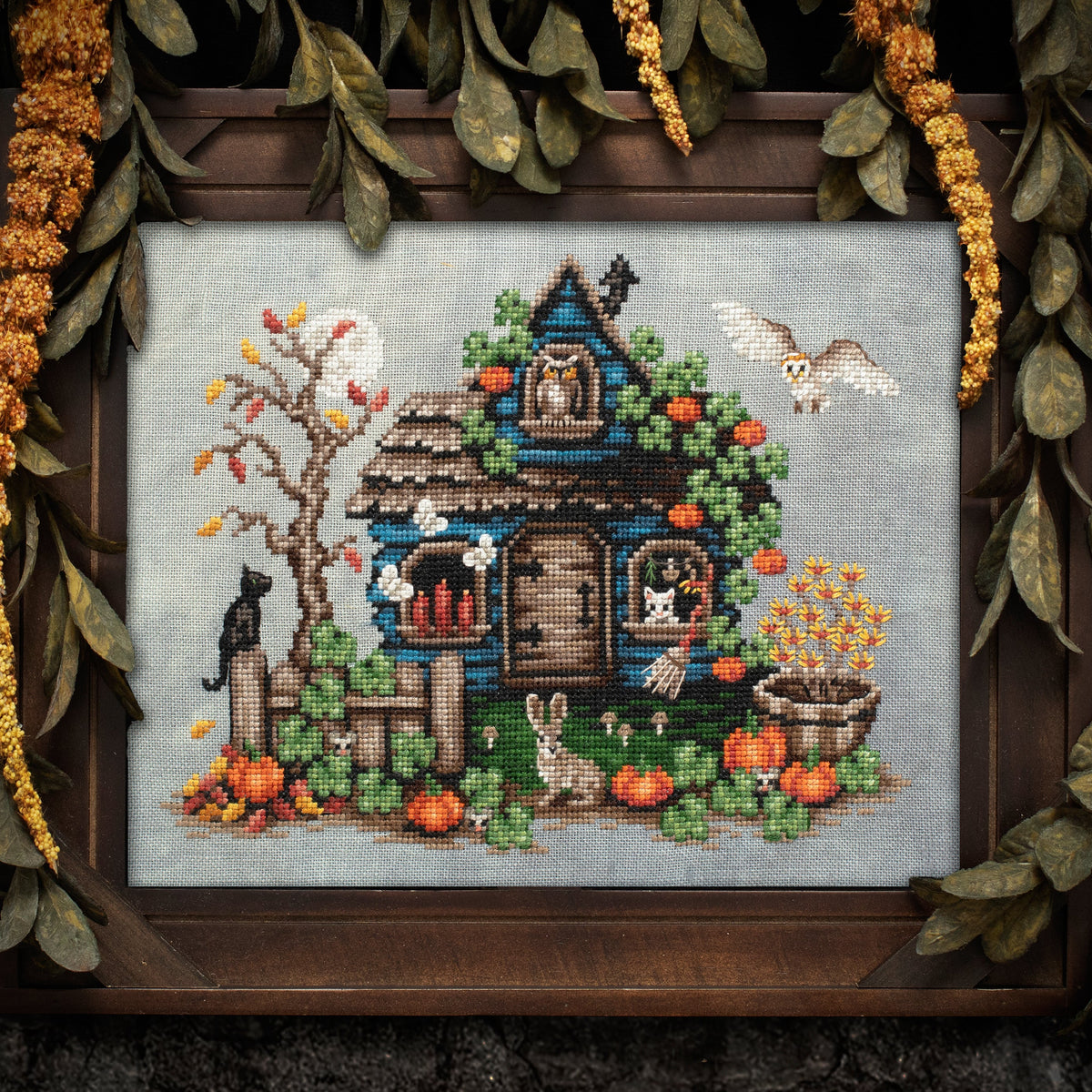 Cottage of the Autumn Witch - Digital PDF Cross Stitch Pattern
