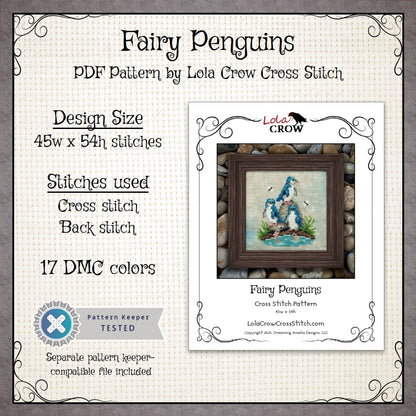 Fairy Penguins - Digital PDF Cross Stitch Pattern