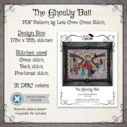 The Ghostly Ball - Digital PDF Cross Stitch Pattern