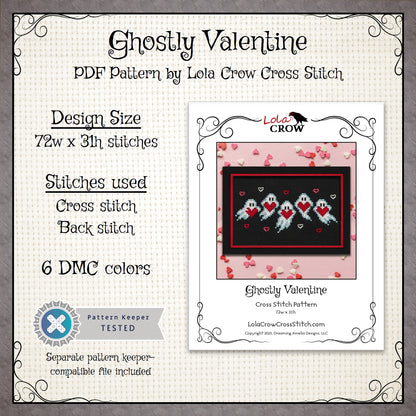 Ghostly Valentine - Digital PDF Cross Stitch Pattern