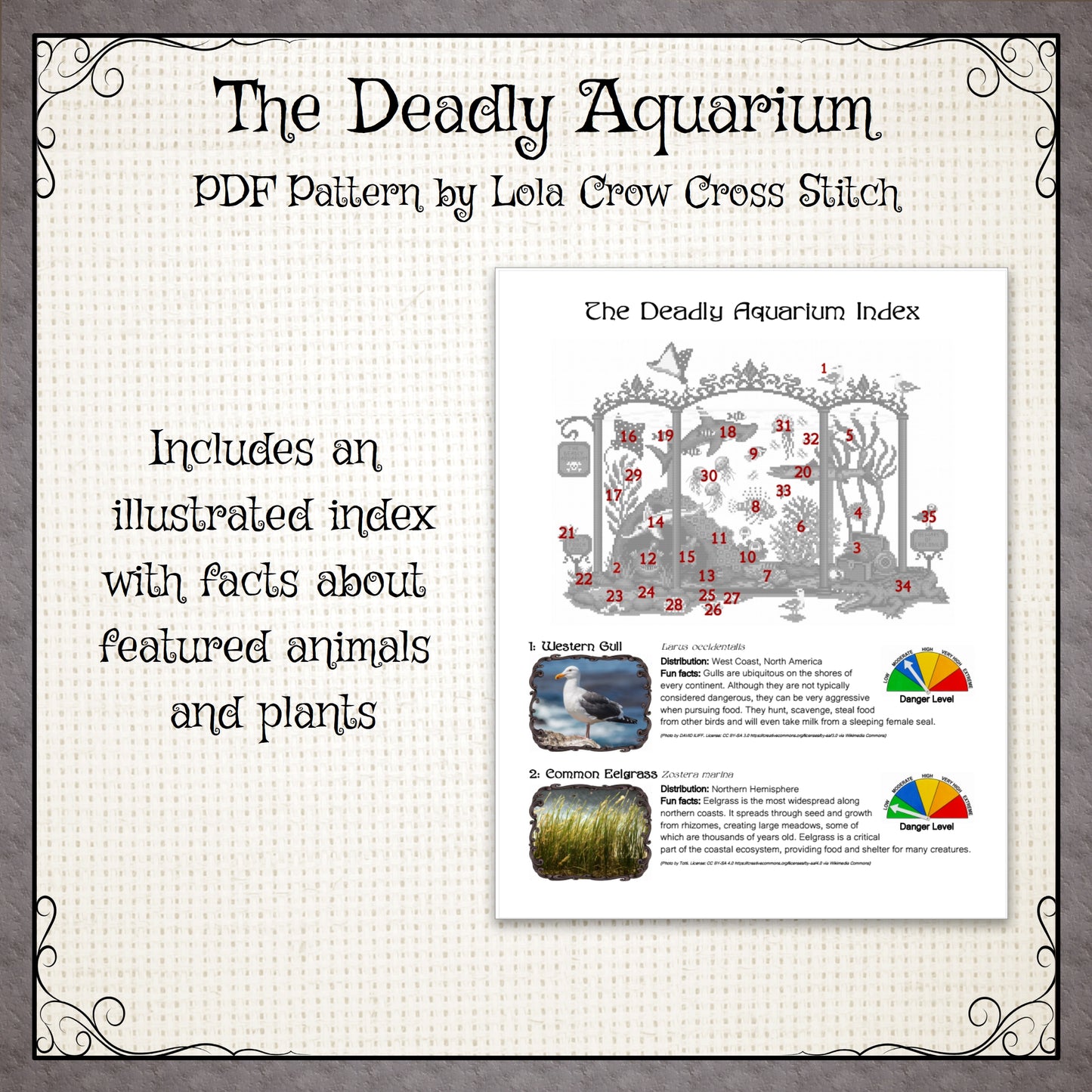 The Deadly Aquarium - Digital PDF Cross Stitch Pattern