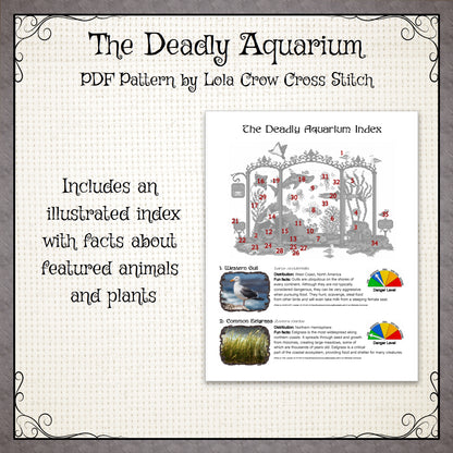 The Deadly Aquarium - Digital PDF Cross Stitch Pattern