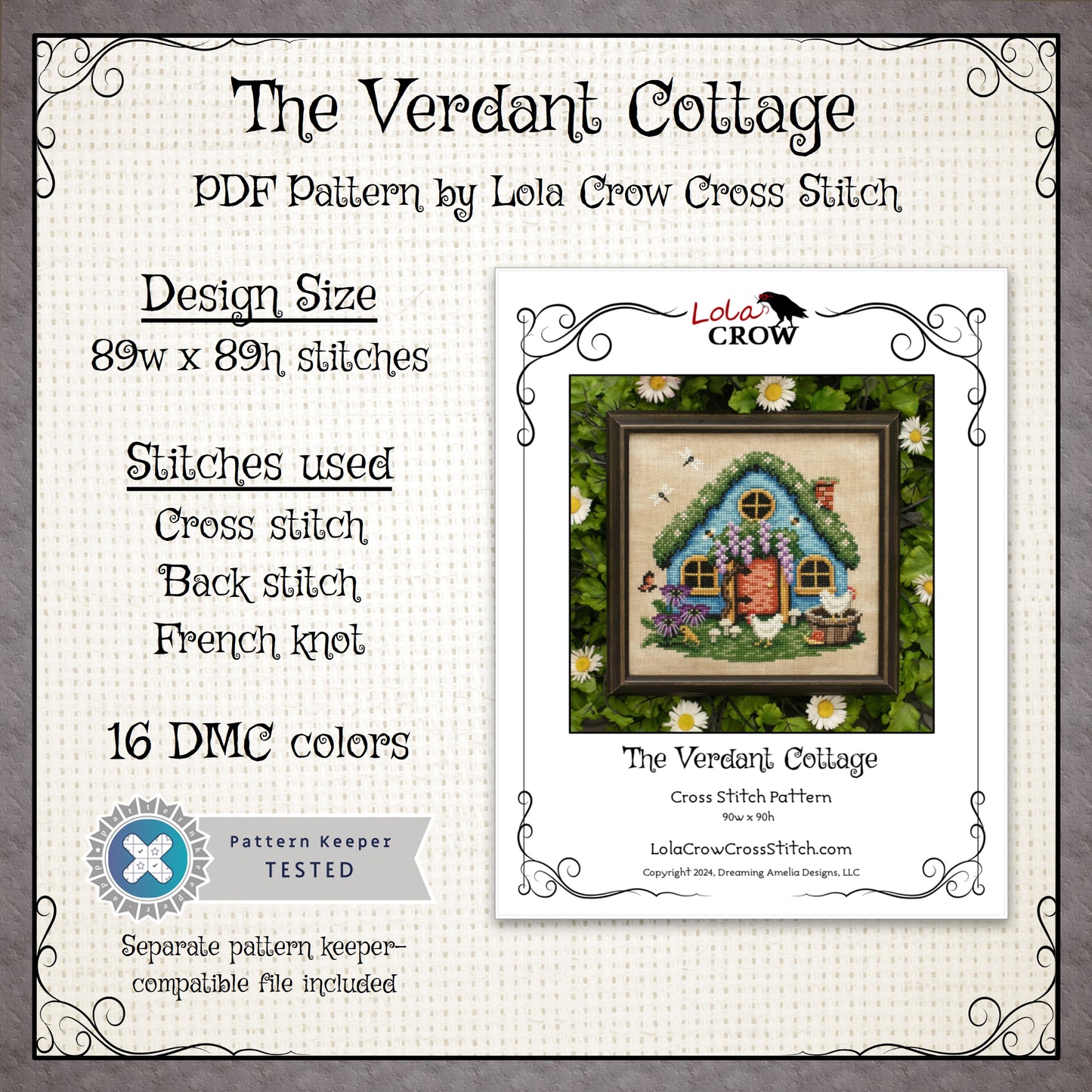 The Verdant Cottage - Digital PDF Cross Stitch Pattern