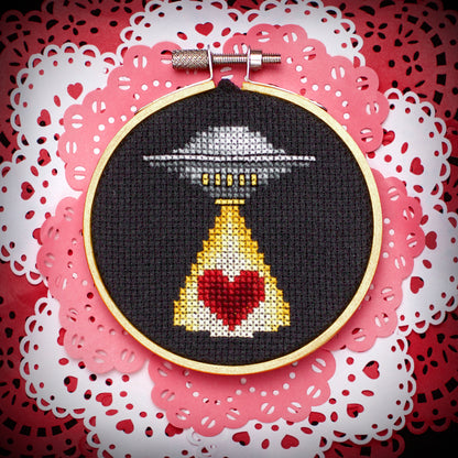 UFO Valentine - Digital PDF Cross Stitch Pattern