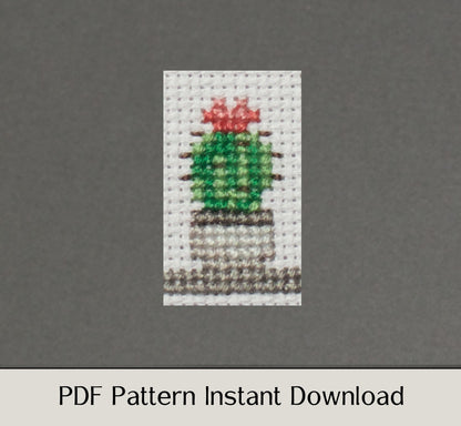 Cat, Books and Cacti - Digital PDF Cross Stitch Pattern