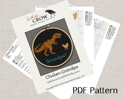Chicken Grandpa - Digital PDF Cross Stitch Pattern