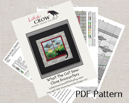 What the Cat Saw: Close Encounters - Digital PDF Cross Stitch Pattern