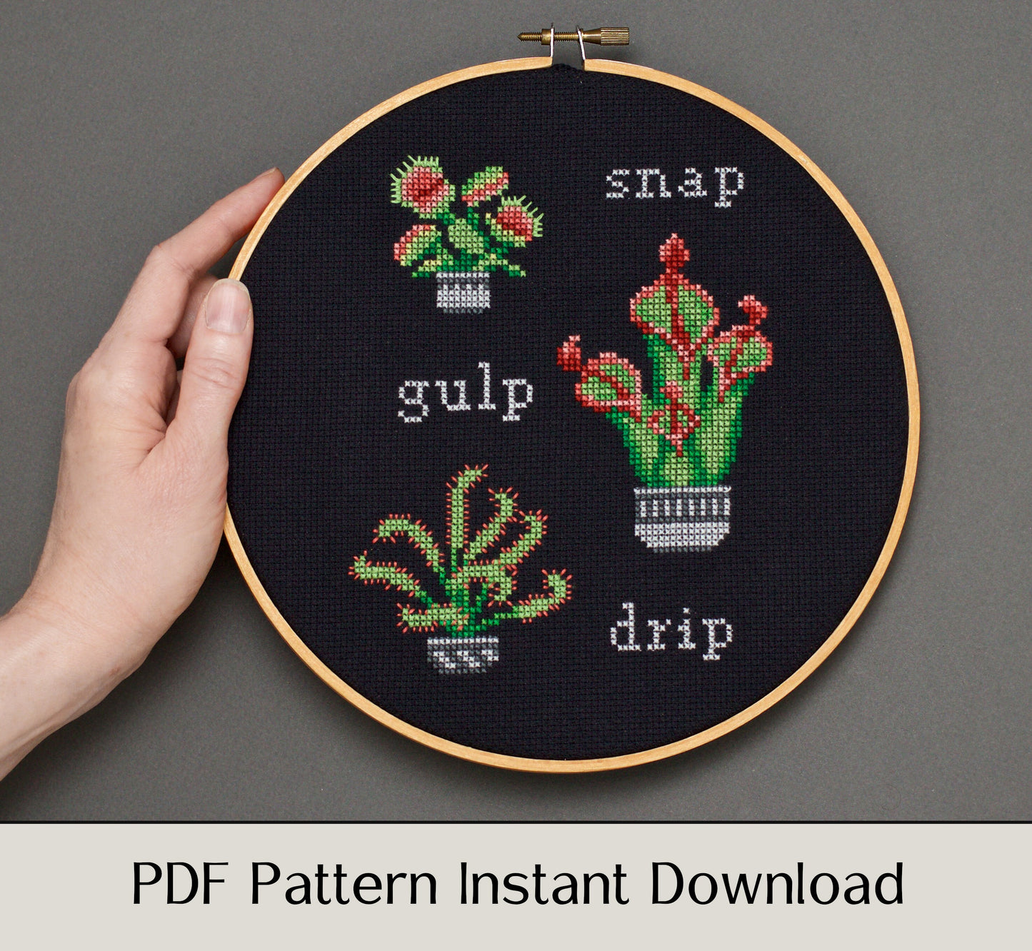 Snap, Gulp, Drip - Digital PDF Cross Stitch Pattern