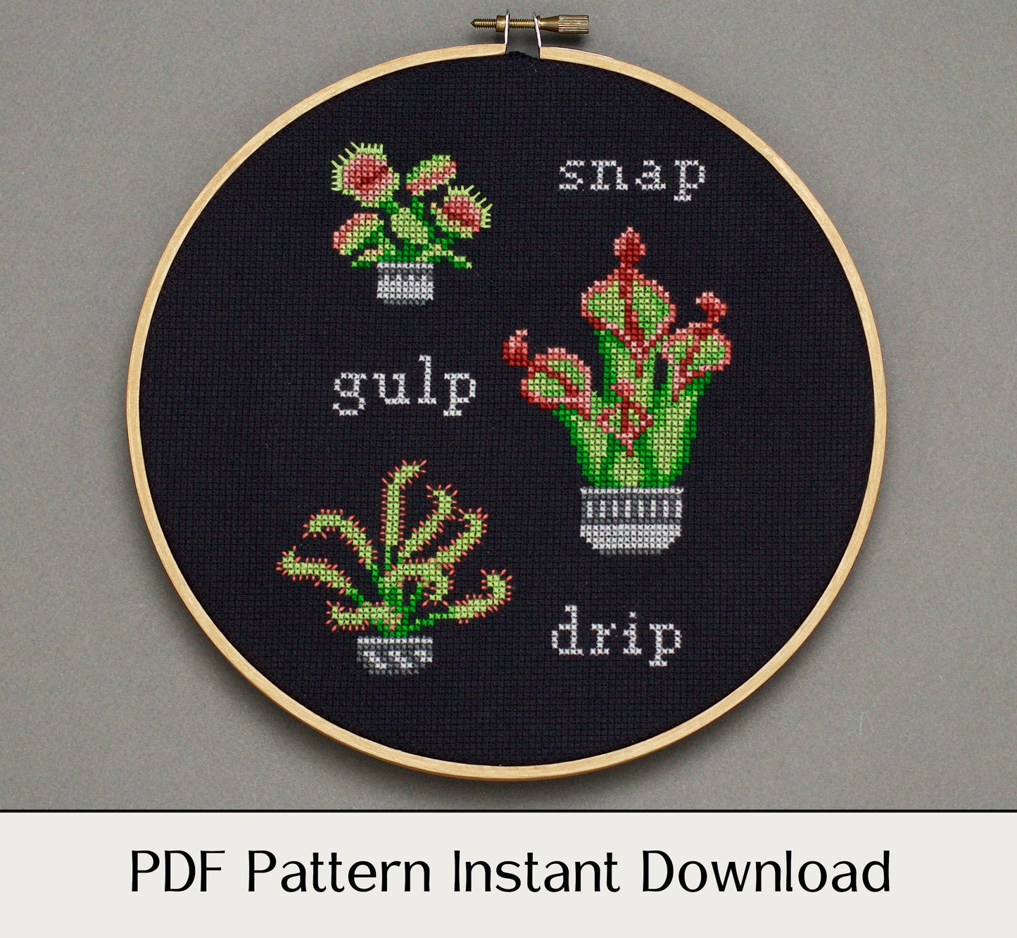 Snap, Gulp, Drip - Digital PDF Cross Stitch Pattern