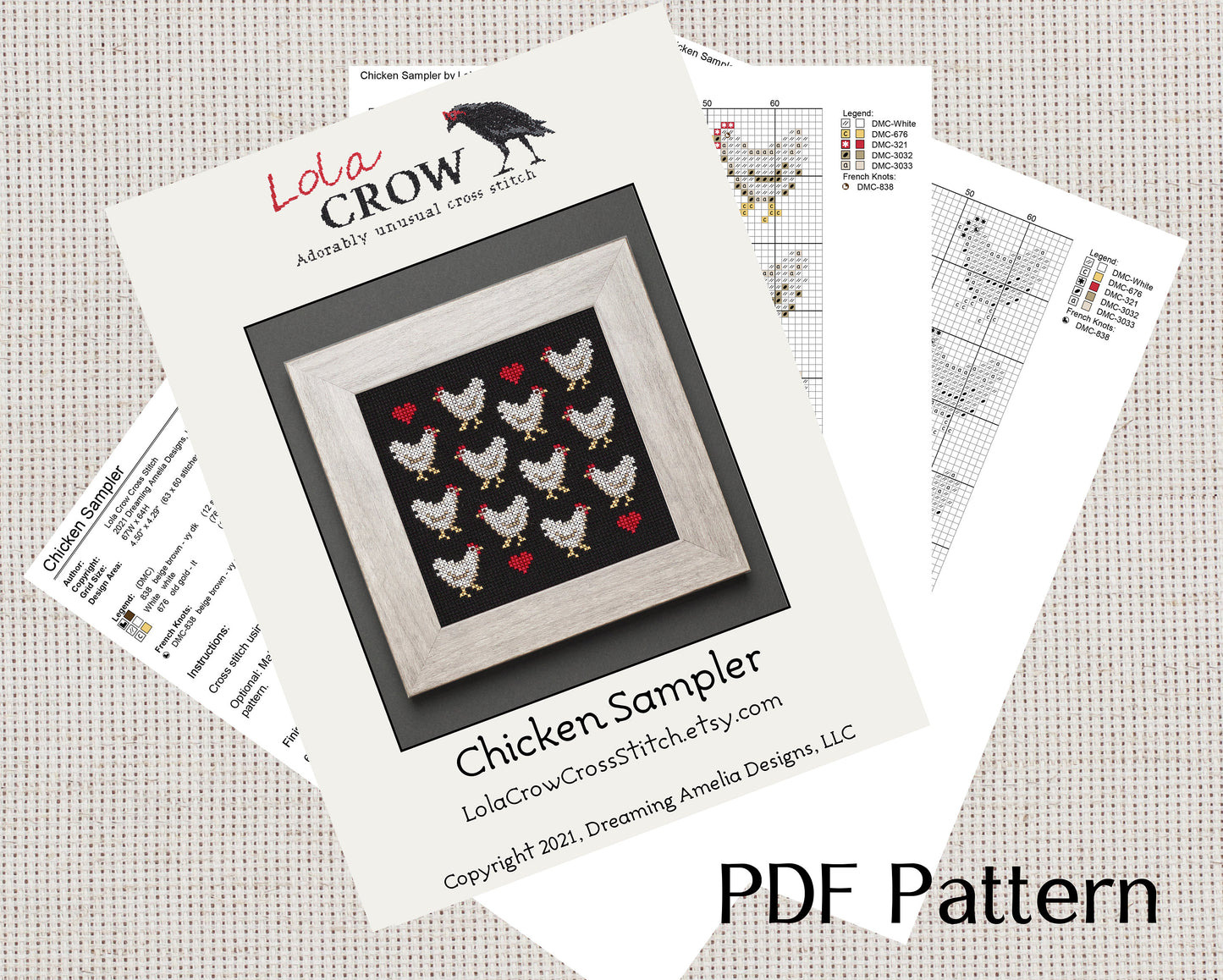 Chicken Sampler - Digital PDF Cross Stitch Pattern