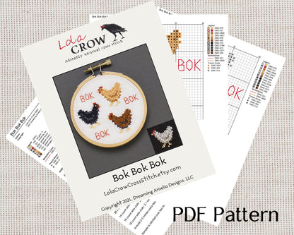 Bok, Bok, Bok - Digital PDF Cross Stitch Pattern