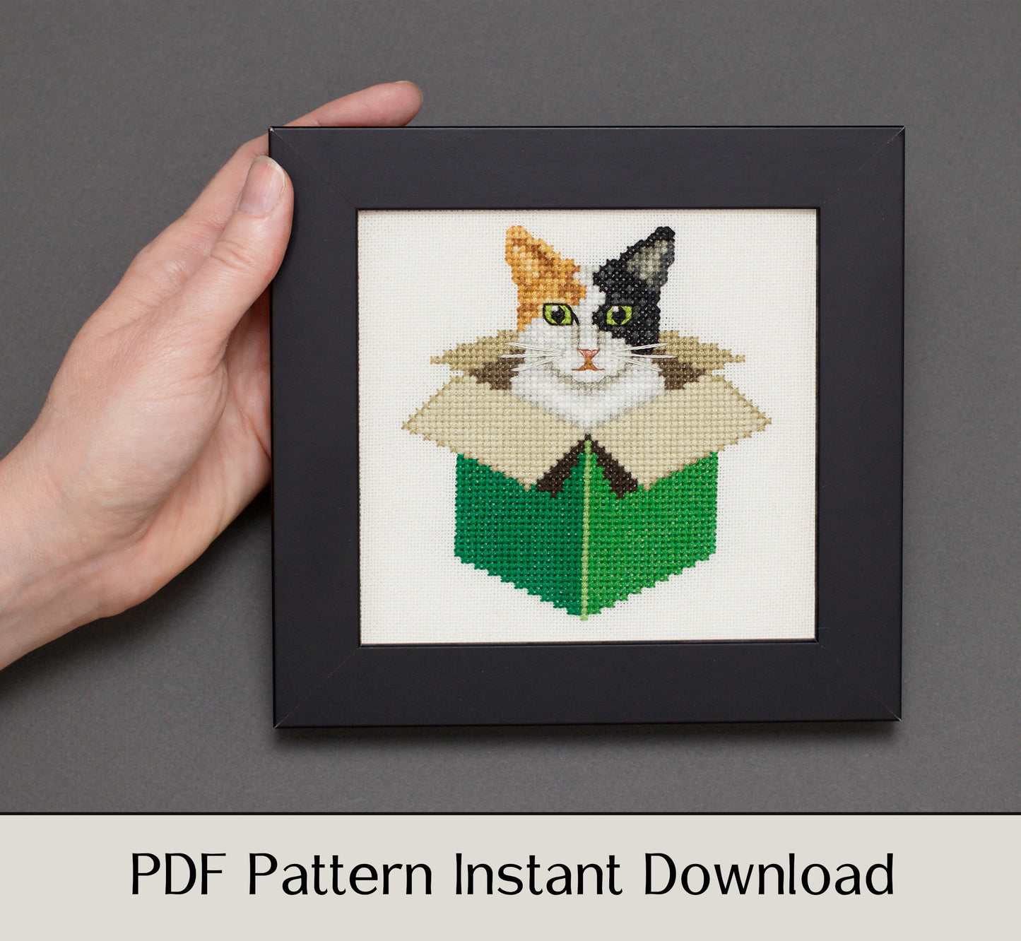 Just a Cat in a Box: Calico - Digital PDF Cross Stitch Pattern